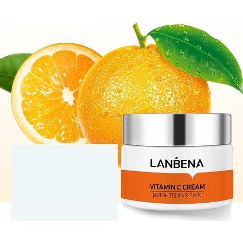 LANBENA Face Cream Vitamin C Whitening Nourish Brighten Remove Freckle Improving Dull Skin Anti Aging Refreshing Not Greasy 50g