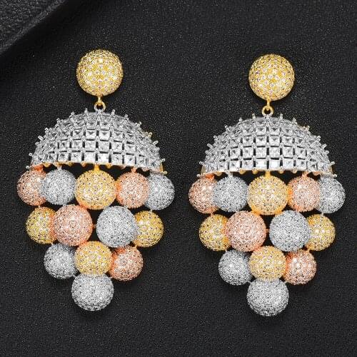 LARRAURI Fashion Jewelry Distinctive Artistic Bingtanghulu Earrings Full Micro inlay Micro Plated Banquet Popular Best Gift