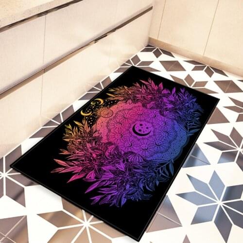 Leaves Moon Floor Mat Gradient Color Home Area Rugs Bedroom Livingroom Decoration Bathroom Printed Doormat Carpets