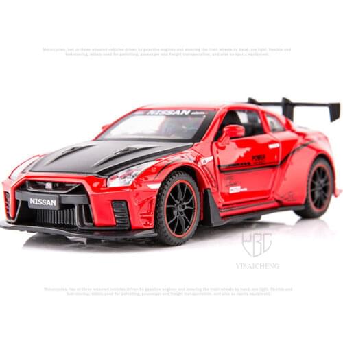 1/32 Nissan GTR R35 Alloy Car Model Childrens Toy Car Birthday Gift Racing Car With Light Metal Body Strong And Fall Resistant