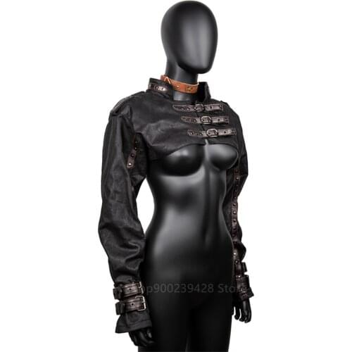 Mens Steampunk Armor Thick Pu Leather Retro Stage Performance Men Accessories Halloween Sleeve COSPLAY Arm Ring Cosplay Male