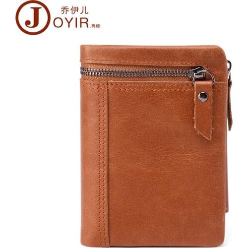 Genuine Leather Men Wallets Multifunctional Short Male Purse money coins Pocket bag Card Holders Zipper Cowhide Leather Wallet