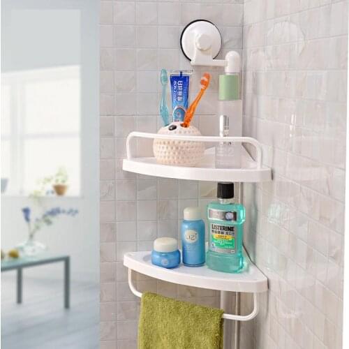 Wall Mounted Bathroom Corner Storage Shelf Pr Storage Organizador Suction Cup Spice Storage Rack
