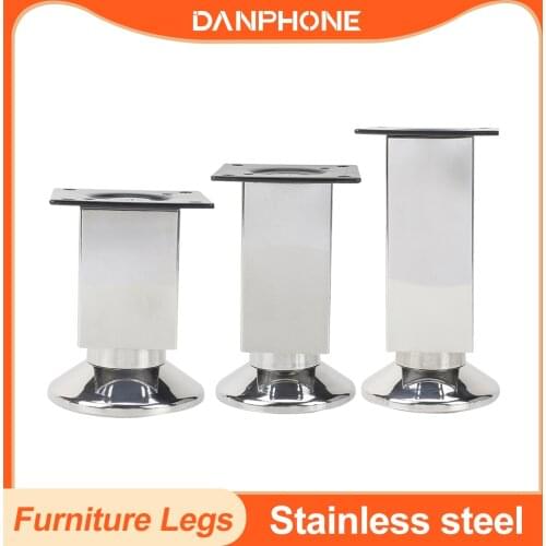 DANPHONE 4pcs Stainless Steel Legs For Metal Furniture Foot Silver Chair Sofa Bed Cup Shape Leg Cabinet Feet Support Woodworking