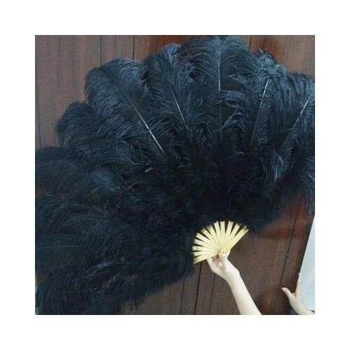 Wholesale black ostrich feathers for Halloween party decorations decorated with belly dancers fan decorated Halloween party