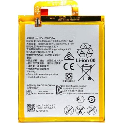 Original antirr Phone Battery HB416683ECW for Huawei Nexus 6P H1511 H1512 3450mAh Original Replacement Battery