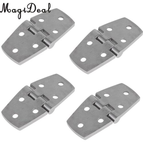 Durable 4 Pieces Marine Boat 316 Stainless Steel Strap Hinge Door Hinge for Marine Boat Yacht RV 76 x 38 mm Dinghy Accessories