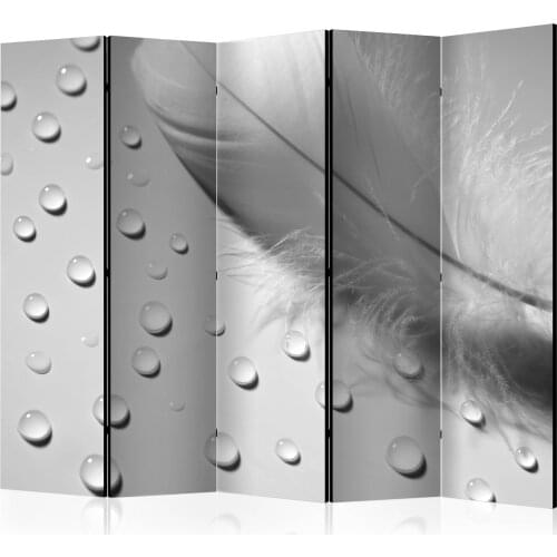 Folding Screen-White Feather II [Room Dividers]