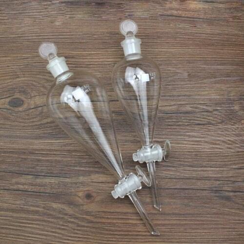 60 to 2000ml Glass Pear-Shaped Separatory Funnel Used to Eurify Essential Oil Chemical Experiment