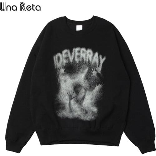 Una Reta Luminous Men Sweetshirts New Autumn Winter Plus Velvet Outerwear One Piece Pullovers Casual Black Mens Sweatshirt