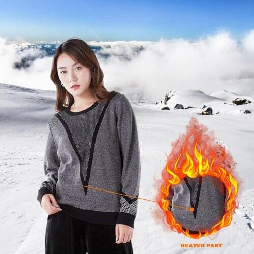 USB Smart Electric Heated Sweater Warm 3 Adjustable Temperature Levels Abdomen Back Heating Clothes For Outdoor Camping Cycling