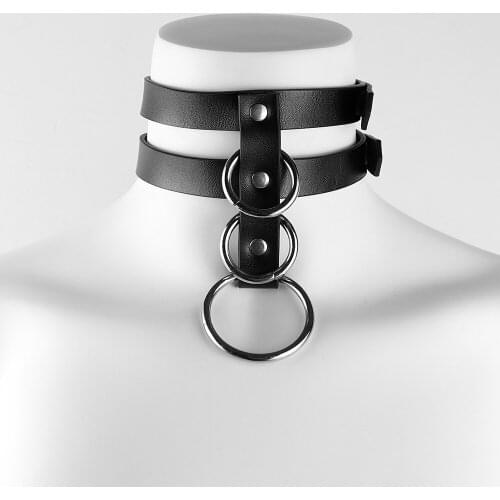 UYEE Sexy Adjustable PU Leather Collar Sex Bondage Exotic Accessories Toys Rave party Flirting with BDSM gothic style Collar