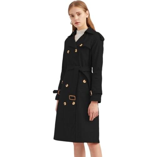 2021 New European Women Long Windbreaker Fashion Double Breasted Office Work Wear Trench Jackets And Coat With Belt Xxxl