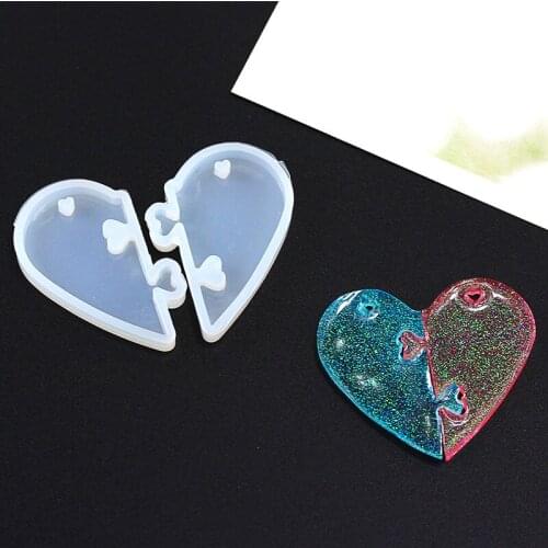 1set Heart Locks for Lovers Pendant Liquid Silicone Mold DIY Epoxy Uv Resin Mould Star Moon Mold for Jewelry Making Tools