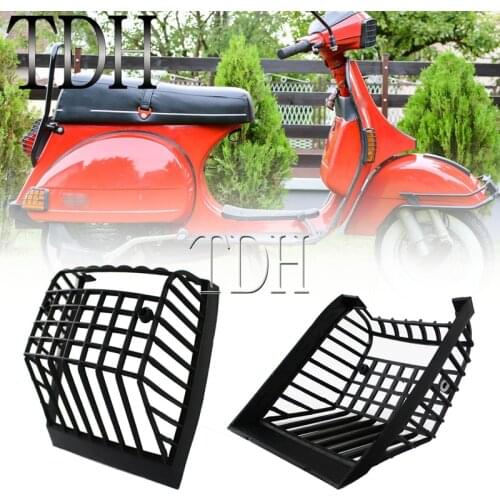 1 X Black Tail Lights Grille Stone Guard Rear Light Brake Stop Lamp Protection Cover for Vespa PX EFL T5 Classic 1984-Up