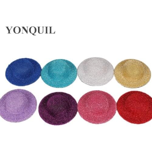 2.75"(7CM) 9Color New Year Mini Top Fascinator Hats Blingbling Children Grand Event Party Hats 24 Pieces/Lot MH001