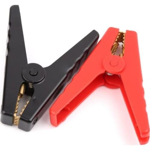 2pcs Copper Insulated Alligator Clips Red Black Testing Clamps For Car Battery Clip Power Test Cables