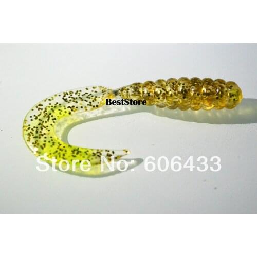 200PCS Golden Soft Lure Fishing Bait Capuchin maggots Grub worm Silicone 6cm 5cm