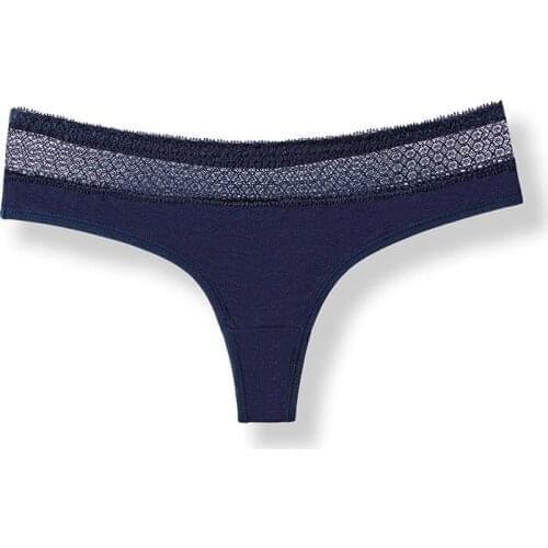 2020Plus Size Sports Pure Cotton T-back Lace Hollow Out Fitness Sports Underwear Women Intimates Hollow Out Briefs Femme Panties