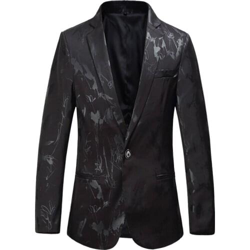 2021 Fashion Printed Suit Jacket Mens Slim-Fit Suit Jacket Business Casual Suit Host Dresses for Party Evening Gown Mens Plus