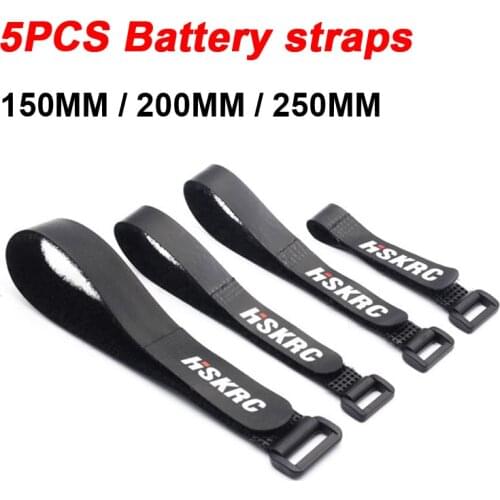 5PCS Battery Straps HSKRC Non-slip Battery Cable Ties Leather Wear-resistant Grignard RC Helicopter Battery Fixed Accessory