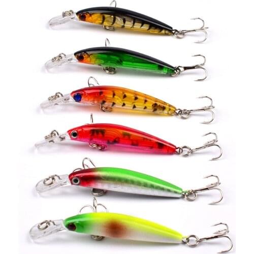 8PCS Fishing Crankbaits Crank Popper Minnow Fish Bass lure hook baits 7cm/3.3g