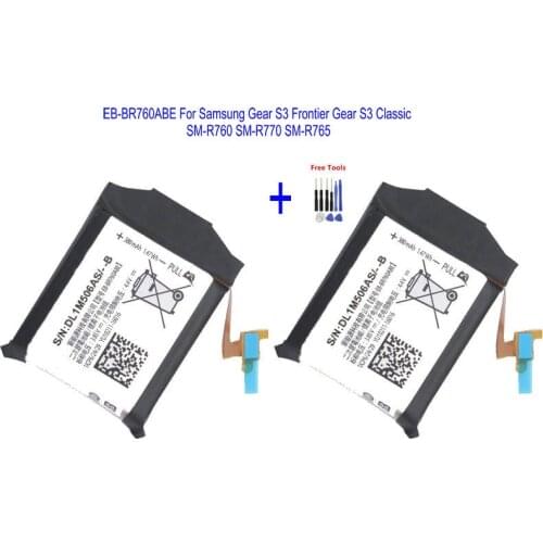 2x 380mAh EB-BR760ABE Battery For Samsung Gear 3 frontier Gear S3 classic R760 SM-R760 SM-R765 R765S SM-R770 + Repair Tools Kit