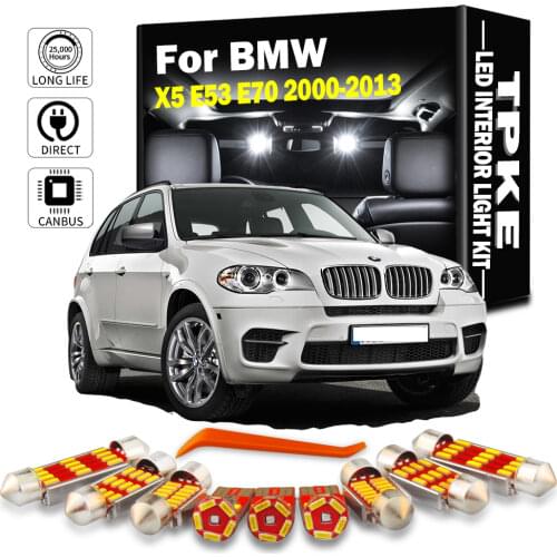 TPKE Canbus Car Accessories For BMW X5 E53 E70 2000-2013 Vehicle LED Interior Dome Map Trunk Glove Box Vanity Mirror Light Kit