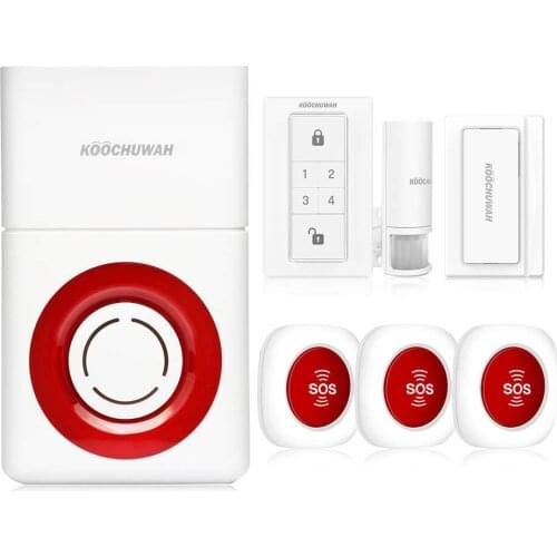KOOCHUWAH Wireless GSM House Alarm Burglar Alarm System Voice Alert Anti-Theft Security Alarm Siren SIM Card Auto Dail 130db