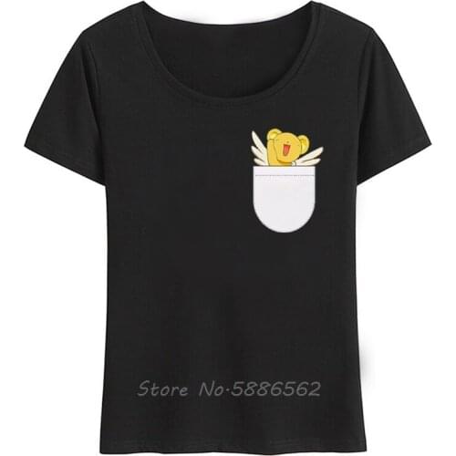 Cardcaptor Sakura Cute Kero Chan In Pocket Funny Anime T Shirt Women New White Casual Femme Japan Manga Kawaii Tshirt