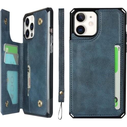For iPhone 12 Pro Wallet Case for iPhone11 Pro Max Flip Leather Cases Mini Book Multi Cards Holders Shockproof Phone Accessory