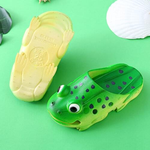 2021 Creativity Aninmal Prints Little Frog Children Slippers Summer Baby And Mother Breathable Sliders
