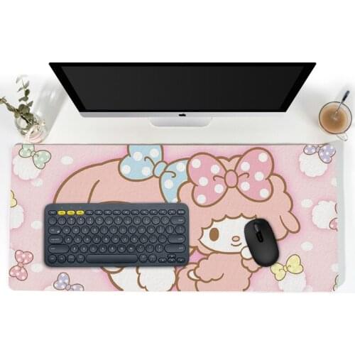 DIY Cartoon Pattern Mouse Pad 80cm Leather Keyboard Pad Waterproof Oversized 90cm Game Pad Cute 40 60cm Non-Slip Table Mat