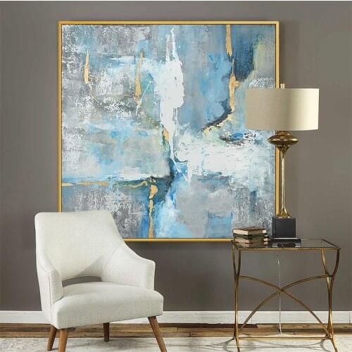 EECAMAIL 5D DIY Diamond Painting No Frame Blue Abstract Modern Luxury Home Decoration Diamond Embroidery Painting