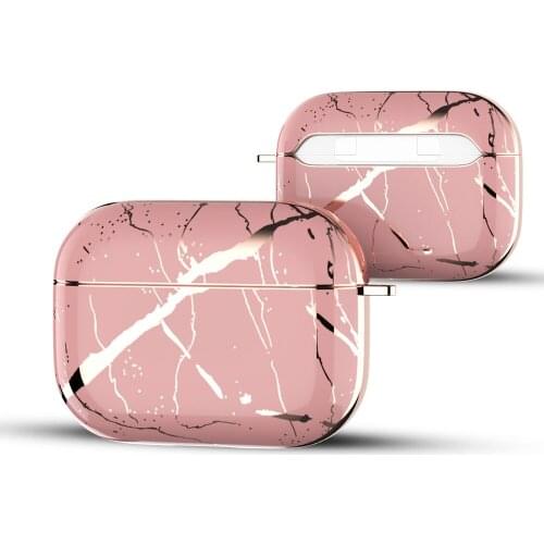 Galvanized Marble Airpods Cases for AirPods Pro Golden Gloss Hard Protective Cover Air Pod Case Cute Earphone Accessories