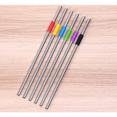 Hot Sale Food Grade 304 Stainless Steel Straws with 6 Colors Silicone Ring for 20oz Tumbler
