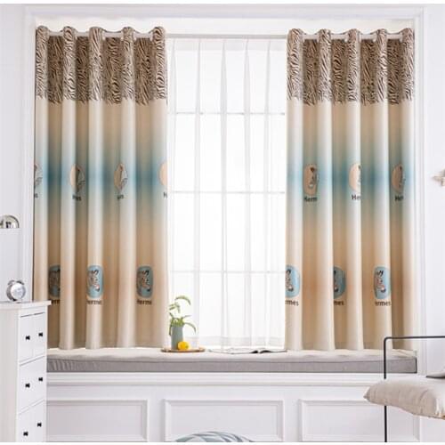 New Zebra Printed Short Curtains For Children Room European Style Window Drapes for Living Room Kids Bedroom