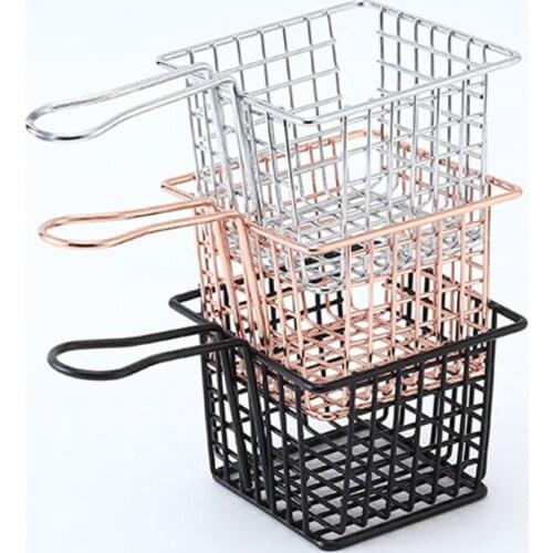 Square Fryer Basket Chips Deep Fry Baskets Food Presentation Strainer Potato Cooking Tool Chef Basket Colander Tool
