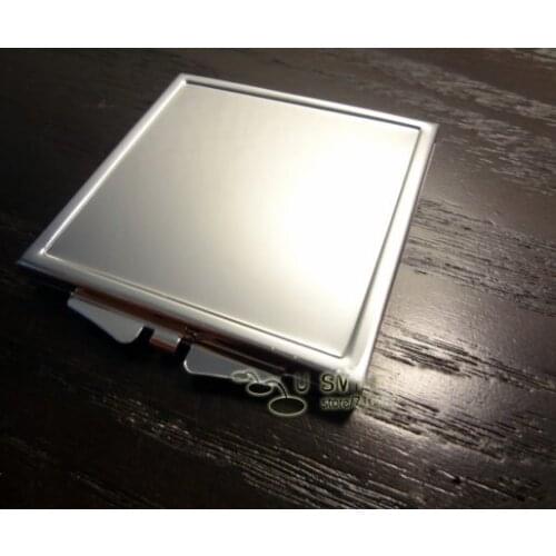 Metal Square Compact Mirror Blank Makeup Mirror with Bezel Silver#M060F