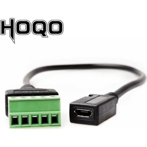 Micro USB Female to 5 Pin Screw Connector USB Jack with Shield USB2.0 Type to Screw Terminal Plug adapter