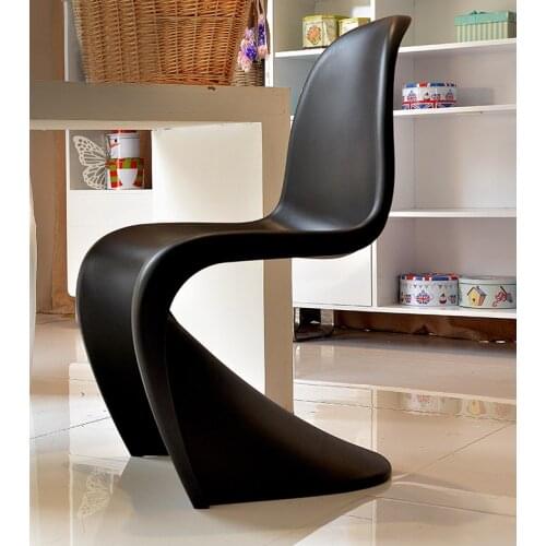 Minimalist Modern Design classic style chairs S Shape dining chair molded plastic dining room furniture modern design chair 1PC