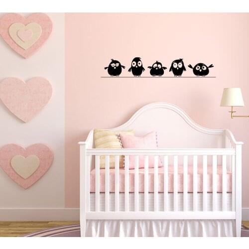 Cartoon Bird Wall Stickers Home Decoration For Childrens Room Living Room Kitchen Fridge Wallpaper Peel & Stick PVC Art Decals