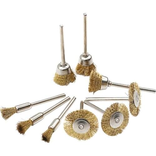 9pcs Steel Wire Wheel Brushes Buffing Drill Rotary Tools Grinder Welding Polishing Cups Drill Bit for Metal Rust Removal Brush