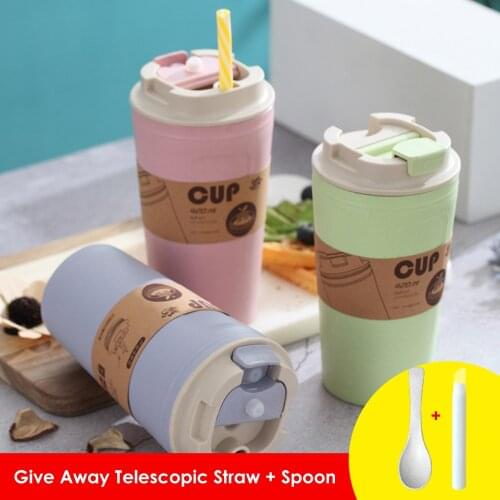420ml Portable Practical Reusable Bamboo Fiber Coffee Cup Eco Friendly Non-slip Solid Travel Car Mugs Useful Outdoor dropshiping