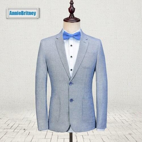 Latest Coat Pant Design Light Blue Linen Men Suit Slim Fit 3 Piece Tuxedo Custom Wedding Suits Groom Prom Blazer Terno Masculino