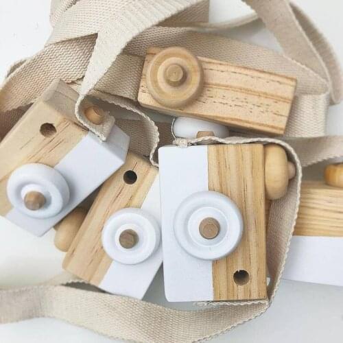 Cute Baby Toys Mini Hanging Wooden Camera Photography Toys for Kids Montessori Toy Gift Children Wooden DIY Presents