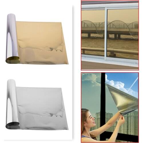 LETAOSK Silver Grey/Gold Non-transparent Anti-UV Mirror Solar Reflective Window Glass Tint Film One Way Membrane Sticker