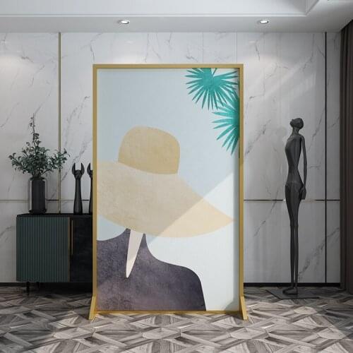 Modern Nordic Art Screen Partition Living Room Entrance Light Luxury Screen Office Metal Mobile Screen Customized Partition