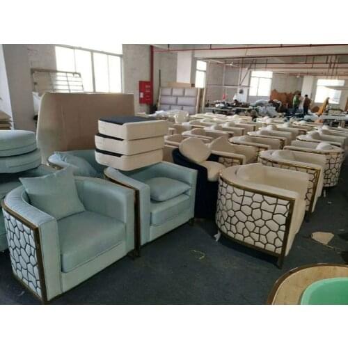 Post-modern cloth sofa model room Hong Kong-style light luxury sofa furniture