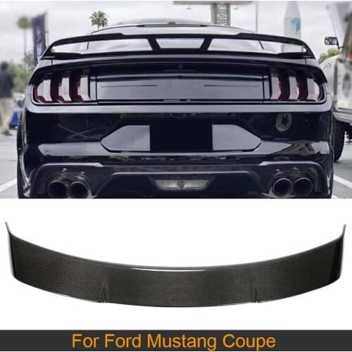 Carbon Fiber Car Rear Trunk Spoiler Wing For Ford Mustang Coupe 2015-2019 Rear Trunk Boot Lip Wing Spoiler ABS Glossy Black